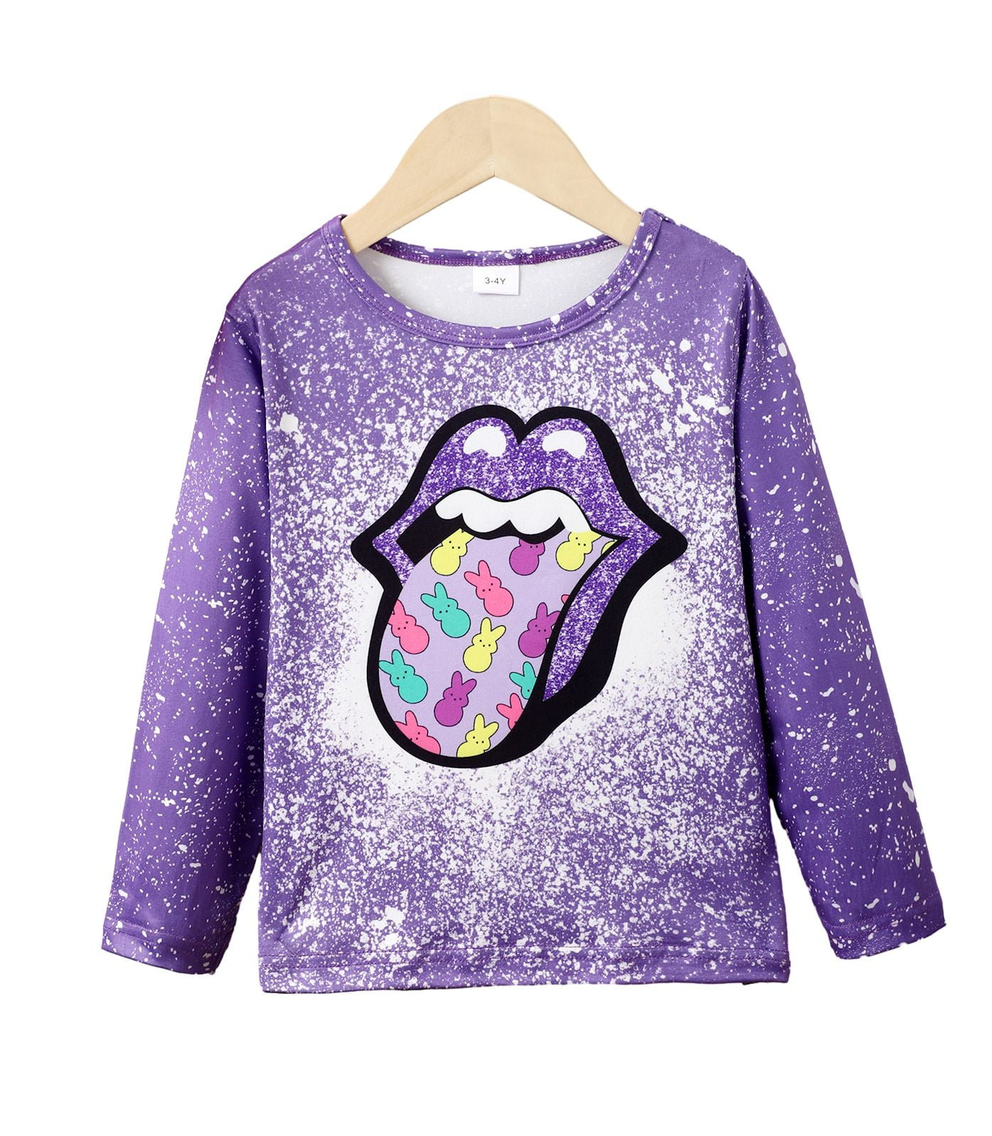 Mikrdoo 5T Little Girls Tops Mouths Print Rabbit Print Hip Hop Style ...