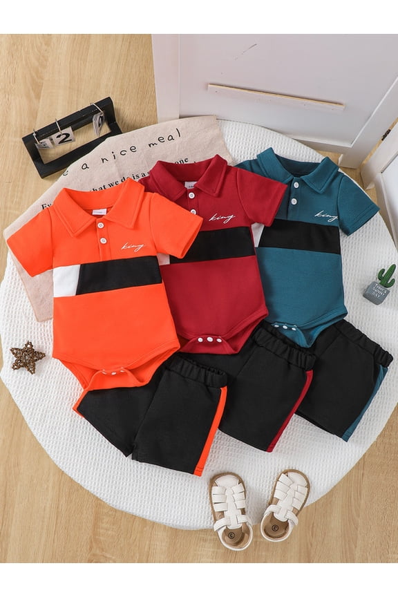 9-12 Months Infant Baby Boys Essentials Set Summer Gift Sets Romper Shorts Set 3-Pack Outfits 6pcs