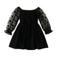 thumbnail image 1 of Mikrdoo Baby Girls Dress Wide Neck 18 Months Infant Girls Gauze 24 Months Infant Girls One Piece Sun Dress Black, 1 of 7
