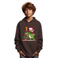 thumbnail image 1 of Mikrdoo Big Boys Tops Cartoon Santa Riding Dinosaur Print Long Sleeve Casual Pullover Hoodies For Christmas Outdoor, 1 of 8