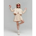 thumbnail image 1 of Mikrdoo Big Girls New Years Outfit Mandarin Collar Coat Buttons Skirts Beret Princess Skirt Set for Photo Shoot 11-12 Years,Apricot, 1 of 9