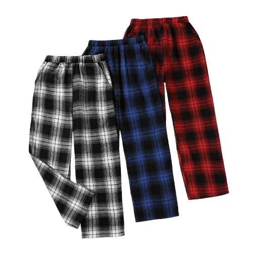 Mikrdoo Big and Teens Boy Plaid Jogger Pants 3pk, 9-10 Years