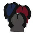 thumbnail image 1 of Mikrdoo Boys Comfy Raglan Long Sleeve T-Shirts, 3-Pack, Sizes 7-15, 1 of 7
