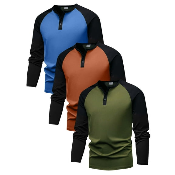 Mikrdoo Boys Comfy Raglan Long Sleeve T-Shirts, 3-Pack, Sizes 7-15