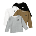 thumbnail image 1 of Mikrdoo Boys Jacquard Long Sleeve T-Shirts, 4-Pack, Sizes 7-14, 1 of 1