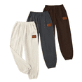 thumbnail image 1 of Mikrdoo Boys’ Plus Size Corduroy Jogger Pants,3-Pack (Size: 7-15), 1 of 10
