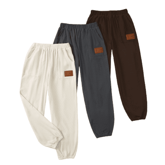 Mikrdoo Boys’ Plus Size Corduroy Jogger Pants,3-Pack (Size: 7-15)