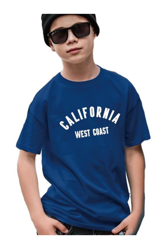 CALIFORNIA Graphic Print Short Sleeve Casual Tee, Summer T-shirt Tops For 7Y-15Y Kid Boys