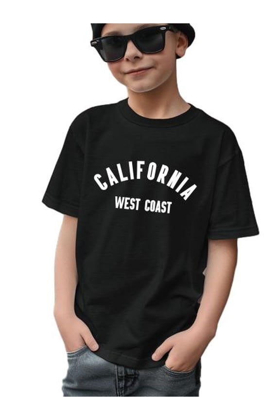 CALIFORNIA Graphic Print Short Sleeve Casual Tee, Summer T-shirt Tops For 7Y-15Y Kid Boys