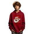 thumbnail image 1 of Mikrdoo Christmas Hoodie For 5-14t Kids Boys Happy Santa Print Cute&Cozy Long Sleeve Casual Pullover Tops, 1 of 8