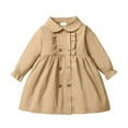 thumbnail image 1 of Mikrdoo Dress For Toddler Girls 3T Baby Girls Doll Collar Solid Color 4T Baby Girls Dress 1PCS Winter Dress,Yellow, 1 of 7