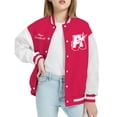 thumbnail image 1 of Mikrdoo Girls's Varsity Baseball Jacket Casual Embroidery College Fleece Warm Jacket Coat, 1 of 9