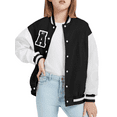 thumbnail image 1 of Mikrdoo Girls's Varsity Baseball Jacket Casual Embroidery College Fleece Warm Jacket Coat, 1 of 7