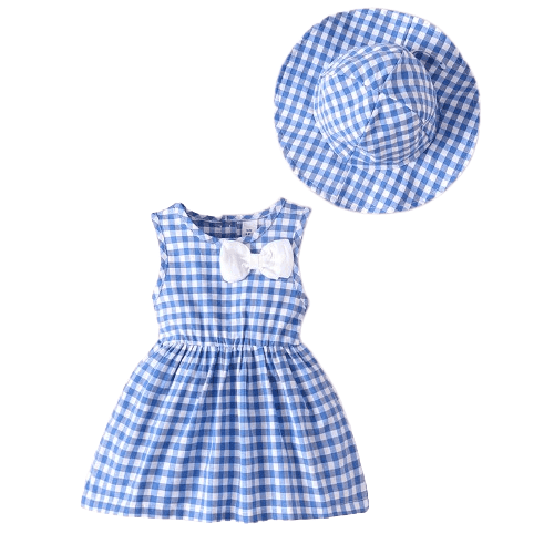 Mikrdoo Infant Baby Girls Clothes 18 Months Girls Sleeveless Plaid Bow