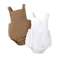 thumbnail image 1 of Mikrdoo Infant Summer Sleeveless Romper 2-Pack Baby Onesies Snap Closure Jumpsuits Neutral Baby Clothes，6-9 Months, 1 of 9