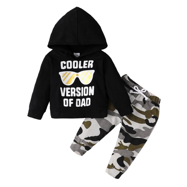 Mikrdoo Newborn Baby Boys Outfits Sunglasses 6 Months Baby Boys Letter Print Hoodies 12 Months