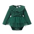 Mikrdoo Romper Dress For Baby Girls Lotus Leaf Collar Gauze One Piece