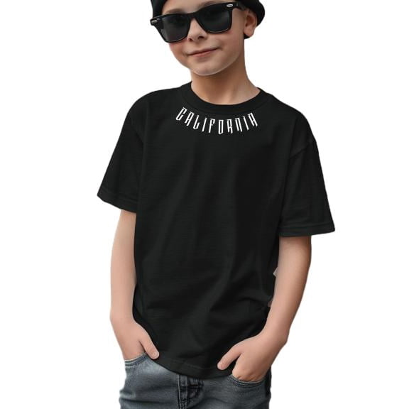 Mikrdoo Trendy California Graphic Print Casual Short Sleeve T-shirt For Boys, Comfy Lightweight Versatile Summer Tee Top Sizes 7-15