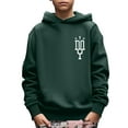 thumbnail image 1 of Mikrdoo Trendy Letter Print Pullover Sweatshirt For 13-14 Years Boys/girls, Loose Hooded Top, Kids Clothes, 1 of 8