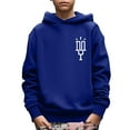 thumbnail image 1 of Mikrdoo Trendy Letter Print Pullover Sweatshirt For 9-10 Years Boys/girls, Loose Hooded Top, Kids Clothes, 1 of 8