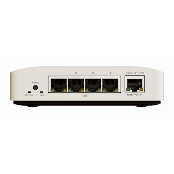 MikroTik CRS304-4XG-IN 10G Ethernet Switch, 4 x 10G Ports, Fanless Design, Layer 3, Dual-Core ARM CPU, PoE-In, Versatile Mounting Options, Silent Operation for Home & Office Networks