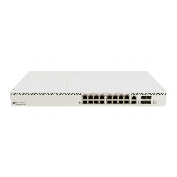 MikroTik CRS320-8P-8B-4S+RM High-Power PoE++ Network Switch with 802.3af/at/bt, 90W Per Port, 17 Gigabit Ports, 4 SFP+ Uplink Ports, and 600W PSU Ideal for Security Cameras, LED Screens, and More