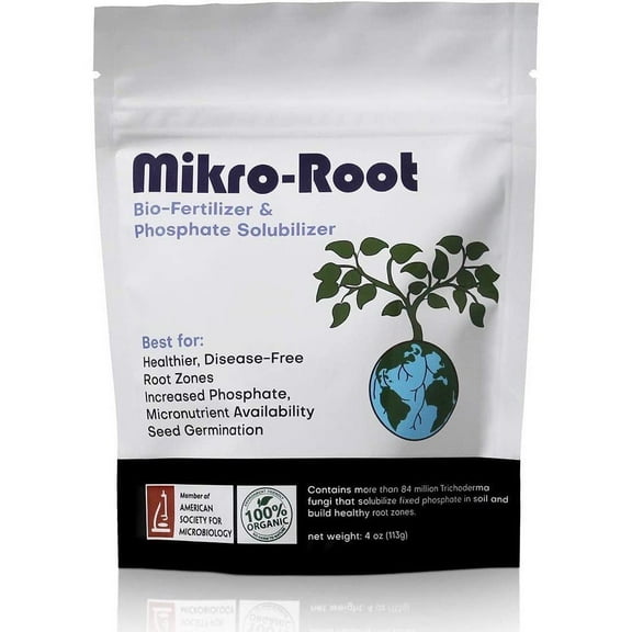 Mikrobs Mikro-Root Fungi Bio-Fertilizer, 4 oz with Enhanced Root Management