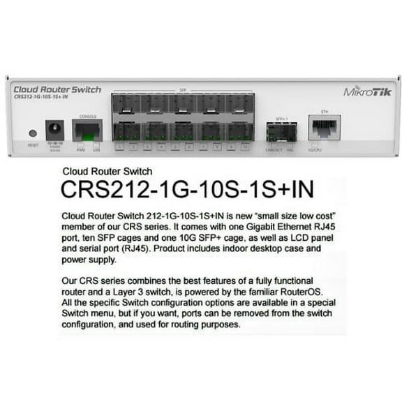 Mikrotik CRS212-1G-10S-1S+IN Cloud Router Layer 3 Gigabit Switch 12 port OSL5