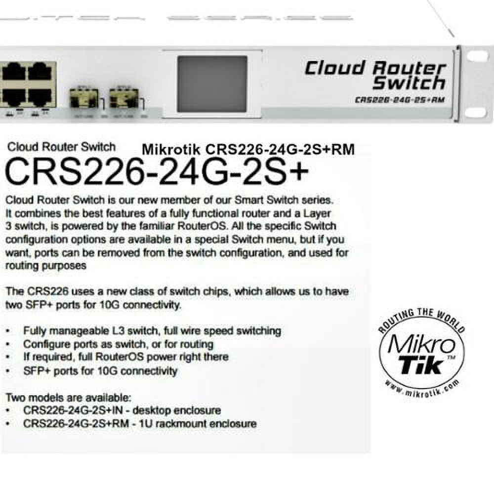 Mikrotik CRS22624G2S+RM Cloud Router layer 3 Gigabit Switch 24port