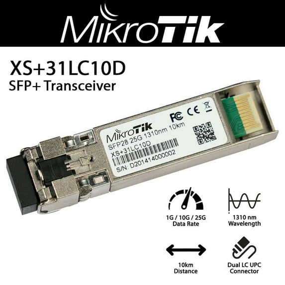 Mikrotik XS+31LC10D module 1/10/25G SM (Singlemode) 10km 1310 SFP / SFP+ / SFP2