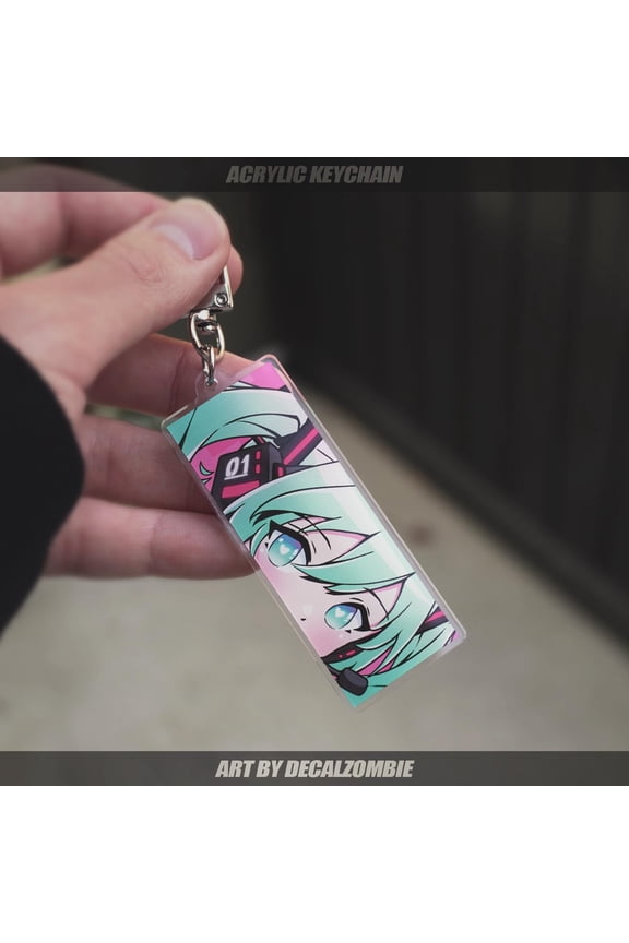 Miku Peeks! - Keychain Version by DECALZOMBIE (1 keychain)