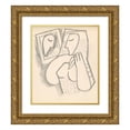 thumbnail image 1 of Mikuláš Galanda 12x14 Gold Ornate Wood Frame and Double Matted Museum Art Print Titled - Woman with a Mirror (1938), 1 of 4