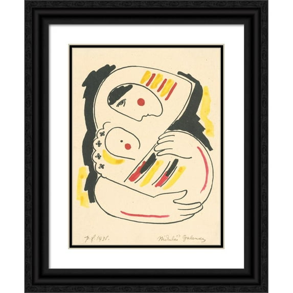 Mikuláš Galanda 15x18 Black Ornate Wood Framed Double Matted Museum Art Print Titled - P.F.1938 (1938)