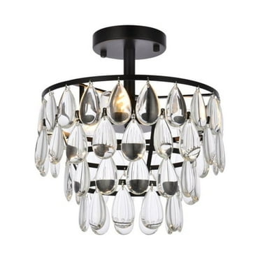 Mila 12 inch flush mount in black