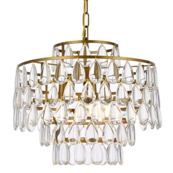 Mila 16 inch pendant in brass