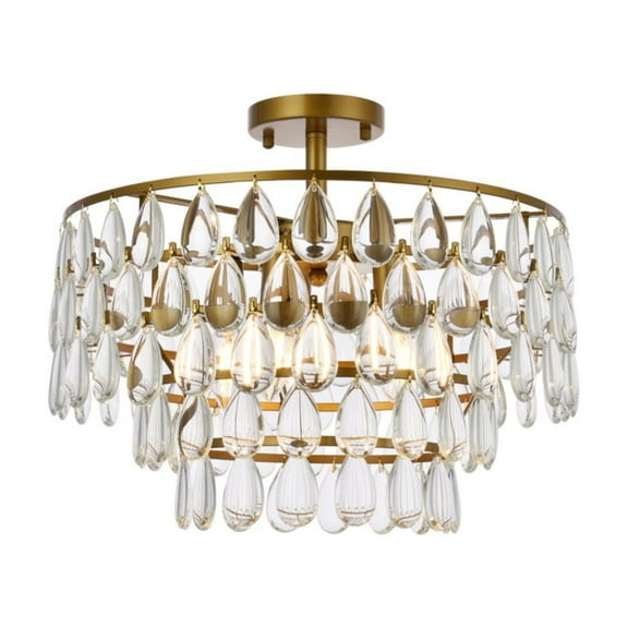 Mila 18 inch flush mount in brass