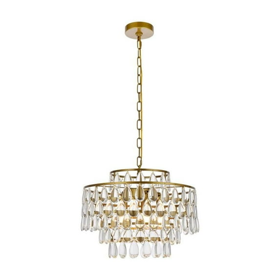 Mila 18 inch pendant in brass