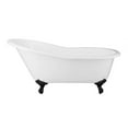 thumbnail image 1 of Mila 67 Inch Vintage Cast Iron Slipper Clawfoot Tub - Rim Faucet Drillings, 1 of 2