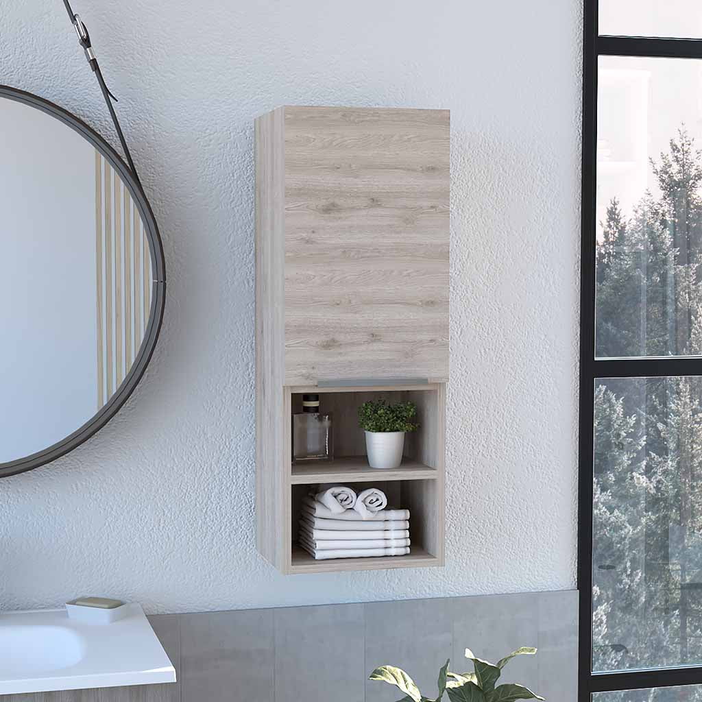 TUHOME Mila Bathroom Cabinet - Light Gray - Material Engineered Wood ...