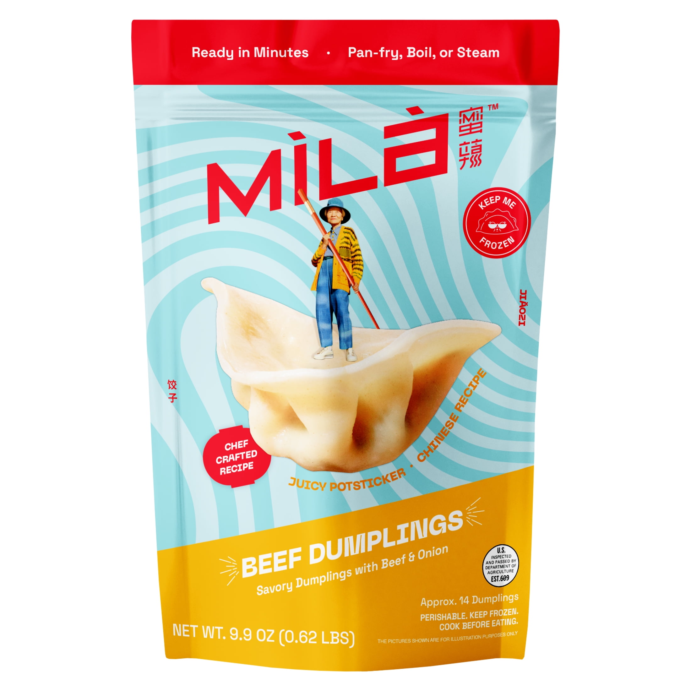 Mila Beef Dumplings, 14 Count, 9.9 oz Bag (Frozen)