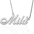 thumbnail image 1 of Mila Custom Name Necklace Customized Personalized Plated Name Necklace for Mother Daughter Friendship Women Valentine's Day Christmas Birthday New Year Silver, 1 of 7