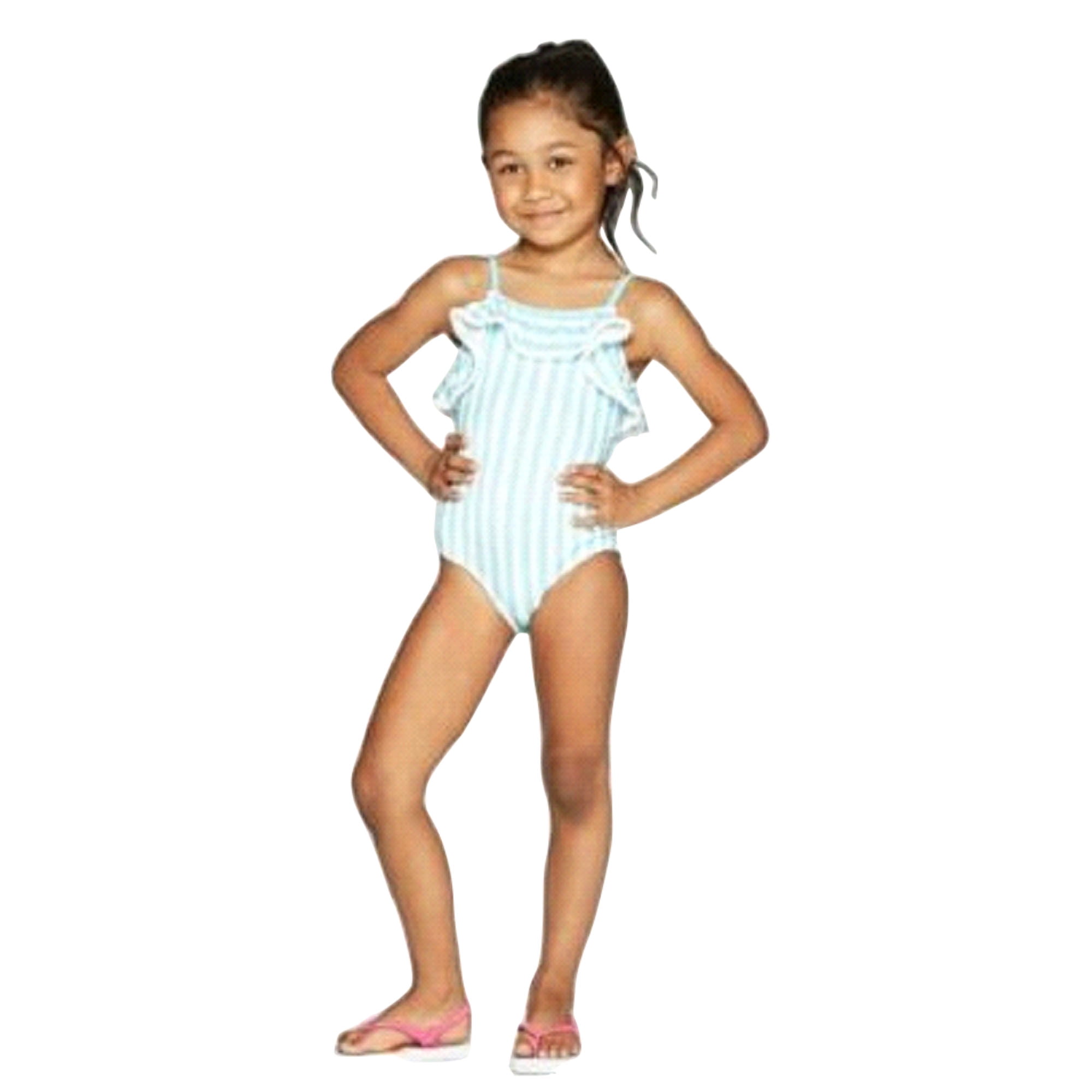 Mia Bella Girls Swimsuit Print Two Piece Swimsuit, Blue, Size: 5Y/6Y 
