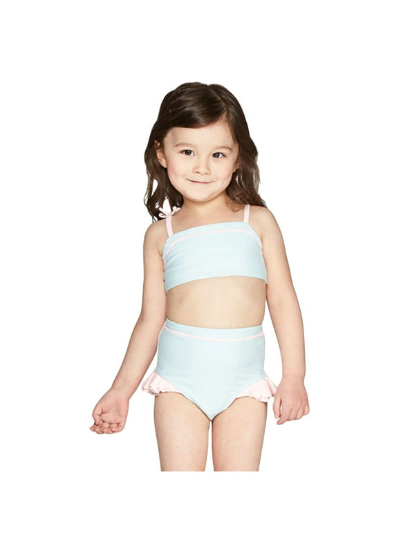 Mila & Emma Pink/Blue 2 Piece Swimsuit Infant Baby Girl's
