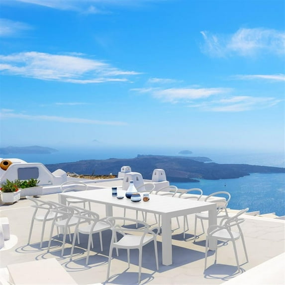 Mila Extendable Outdoor Dining Set 11 piece White
