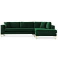 thumbnail image 1 of Mila Green Velvet Modern Living Room Corner Sectional Couch, 1 of 6