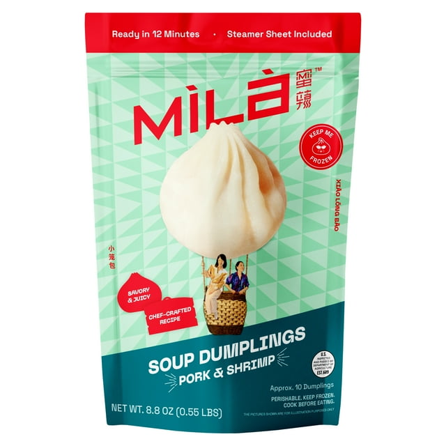 Mila Pork and Shrimp Soup Dumplings, 10 Count, 8.8 oz Bag (Frozen)
