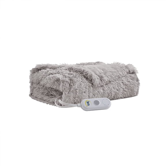 Mila Shaggy Heated Throw Blanket - Soft Faux Fur Heated Blanket, Fast Heating, Auto Shut Off Timer, Low EMF, 5 Heat Setting, ETL Certified, Machine Washable Electric Blanket, Ash Grey 50"x60"
