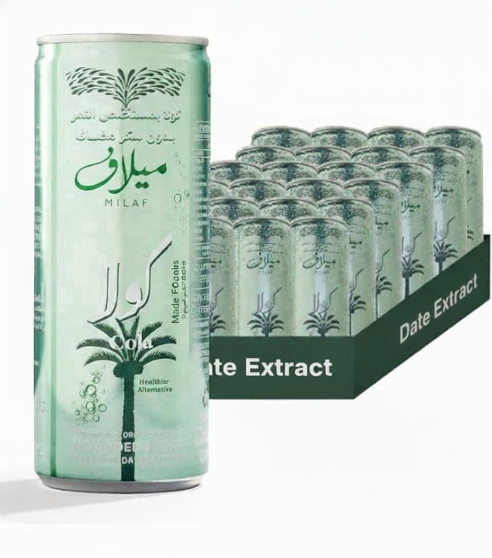 Milaf Date Cola - 8.1 fl oz |  Soda Soft Drink Made with Date Extract | Refreshing Non-Alcoholic Beverage  Pack of 24