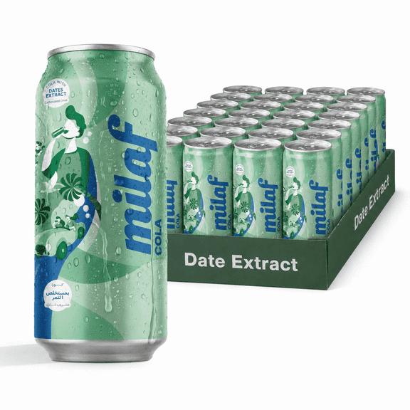 Milaf Date Cola - 8.1 fl oz | Soda Soft Drink Made with Date Extract | Refreshing Non-Alcoholic Beverage Pack of 24
