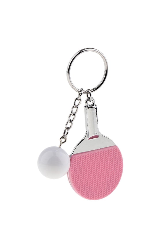 1 Piece Mini Table Tennis Car Key Keychain Key Chain Keyfob pink
